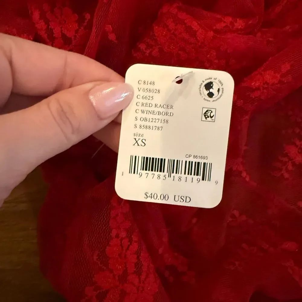 NWT Free People Lady Lux Layering Top in Red Racer - Picture 6 of 6
